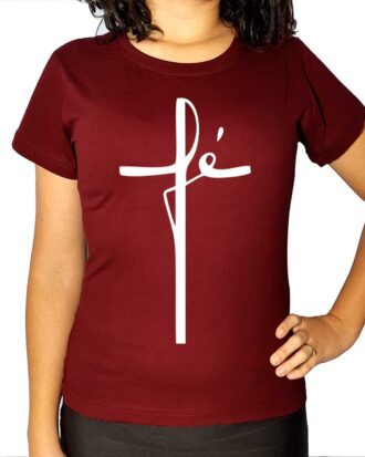 Baby Look Fé estilo Cruz - Feminina