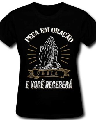 Baby Look Peça em Oração Creia e Receberá - Feminina "Mateus 21:22"