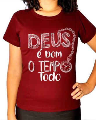 Baby Look Deus é bom o tempo todo Feminina