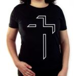 Camiseta Feminina Cruz Minimalista 3d Evangélica Baby Look