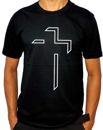 Camiseta Masculina Cruz Minimalista 3d Evangélica Estampada