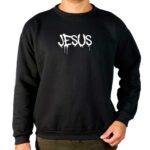 Casaco de Moletom Gola Careca Moda Evangélica Jesus estilo Grafite - StreetWear