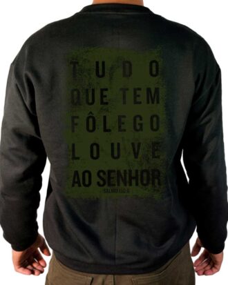 Casaco de Moletom Gola Careca Salmos 150:6