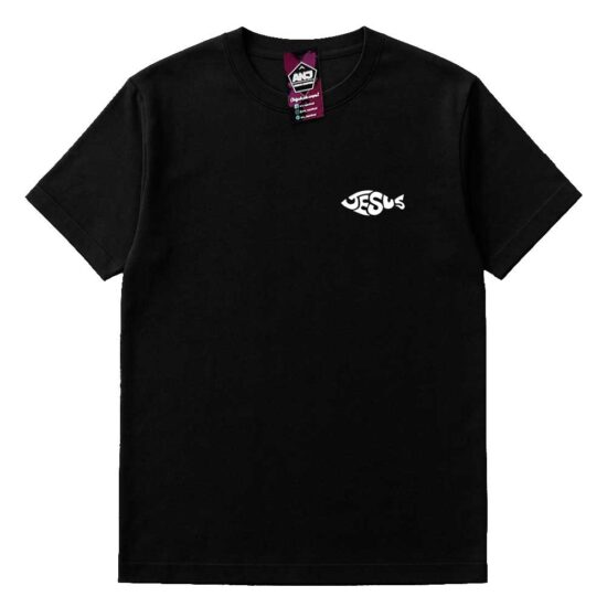 Camiseta-Estampado-Jesus-The-Way-Algodão-Premium-Preta-Frente Camiseta-Estampado-Jesus-The-Way-Algodão-Premium-Preta-Frente