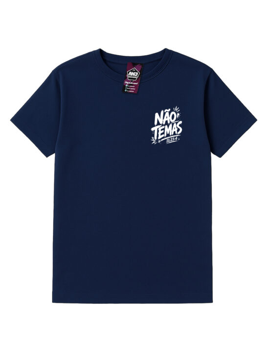 Camiseta Não Temas Ainda Que Eu Ande SL 23-4 Salmos Azul Frente