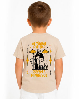Camiseta Cristã Infantil T-shirt João 10:27 Moda Evangélica